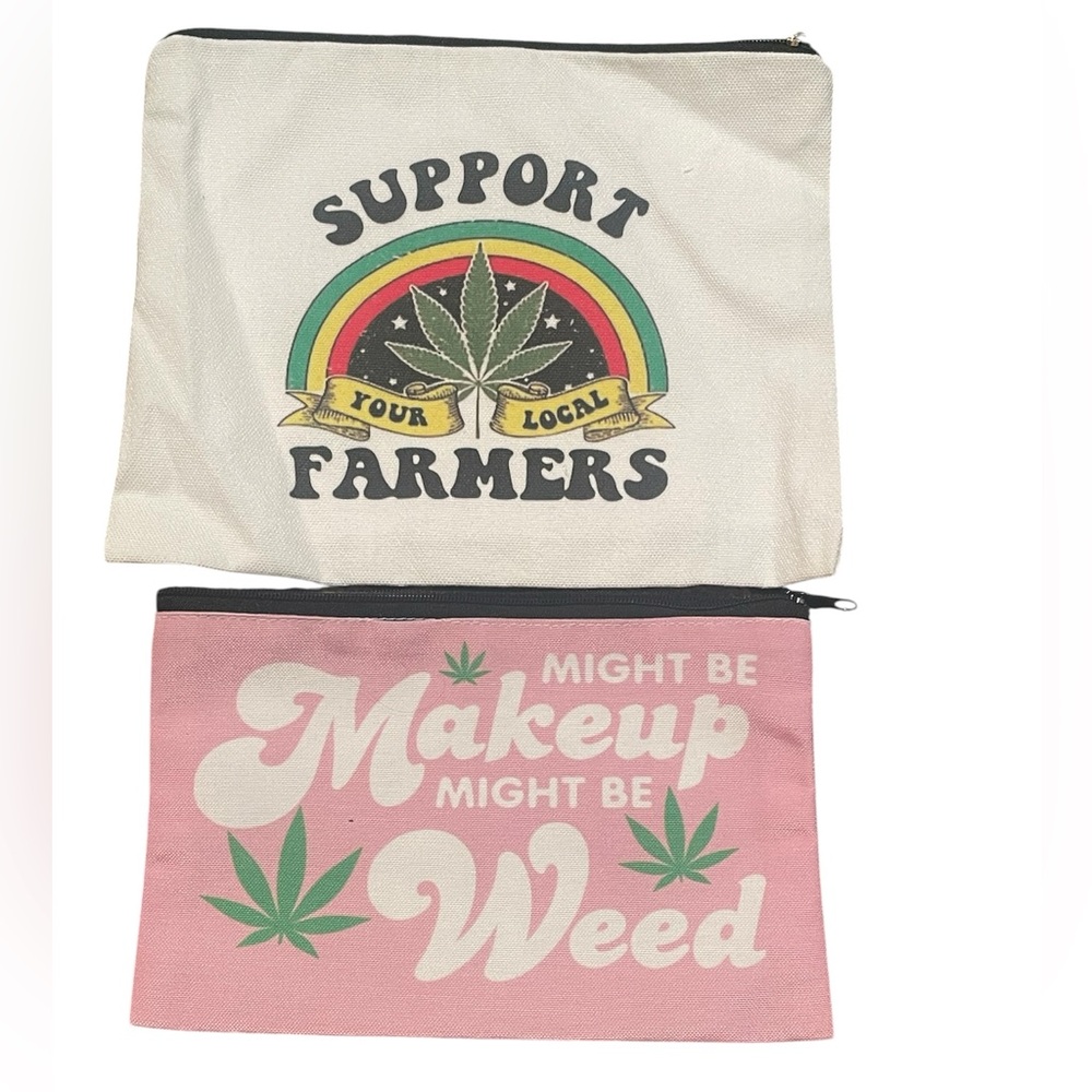 420 Festival Duo: Pink Girly Pouch + Cream Unisex Stash Bag – His & Hers